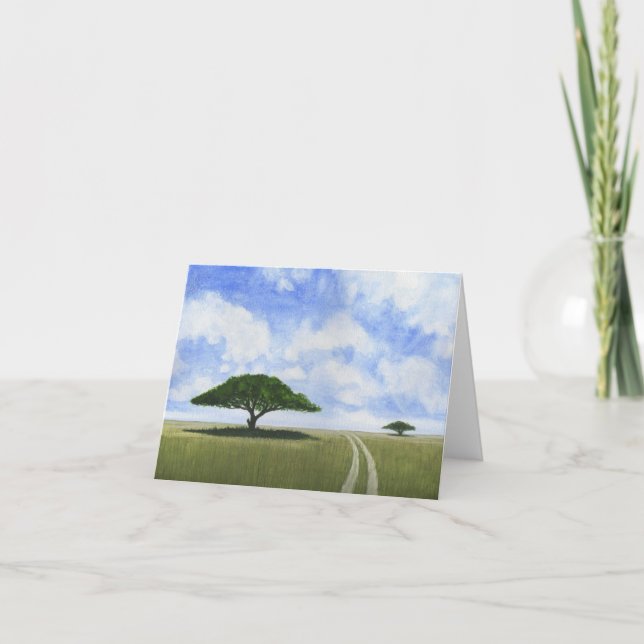 Cartão De Festividades Paisagem Africana (Frente)
