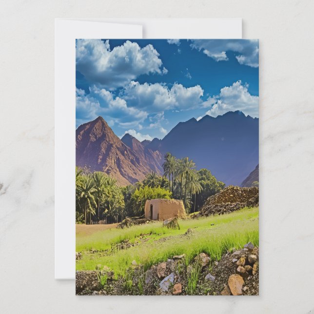 Cartão De Festividades Paisagem Cênica dos Emirados Árabes Unidos (Frente)