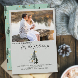 Cartão De Festividades Paisagem das Árvores de Natal Nórdicas Foto do Nov