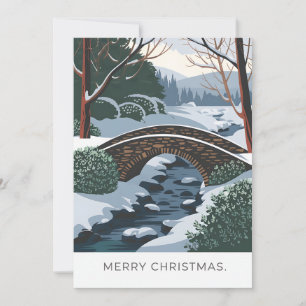 Cartão De Festividades Paisagem de inverno - Feliz Natal