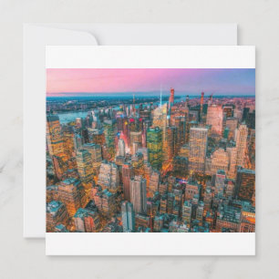 Cartão De Festividades Paisagem de Nova York ao Pôr do Sol Crepúsculo e