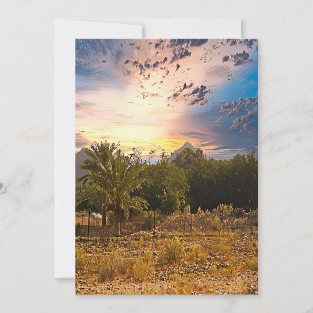 Cartão De Festividades Paisagem do deserto dos Emirados Árabes Unidos no  (Frente)