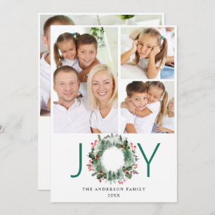 Cartão De Festividades Paisagem Terra Holly Berry Pine PHOTO Saudação