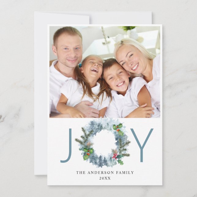 Cartão De Festividades Paisagem Terra Natal Holly Berry Saudação (Frente)