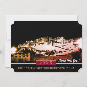Cartão De Festividades Palácio de Potala e Feliz ano novo! Cartão/Tibete
