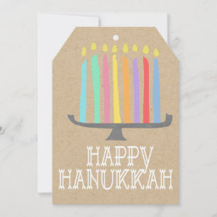 Cartão De Festividades Palavra de brinde a Hanukkah menorah