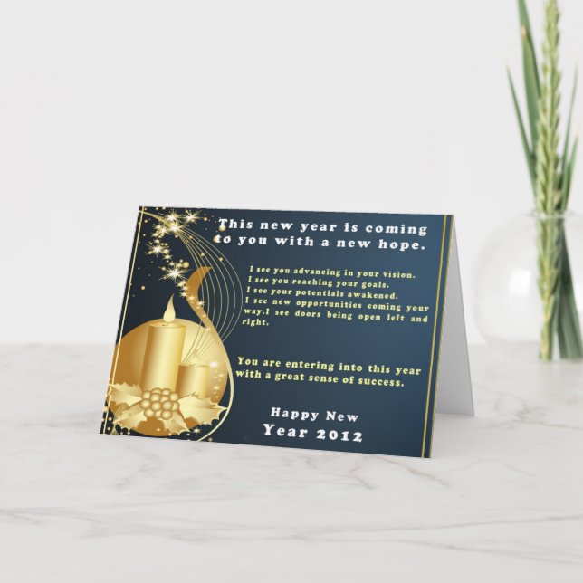 Cartão De Festividades Palavras proféticas para 2012 (Frente)