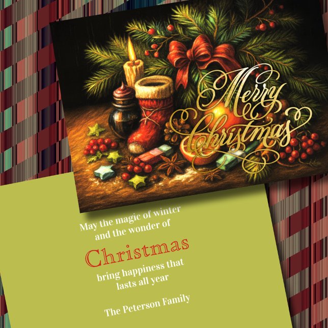 Cartão De Festividades Paleta de Natal Desenhando Vida Estática (Criador carregado)