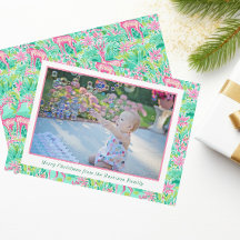 Palm Beach Christmas Pink & Green Reindeer Photo