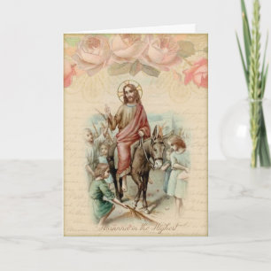 Cartão De Festividades Palm Sunday Easter Hosanna Scripture Religious