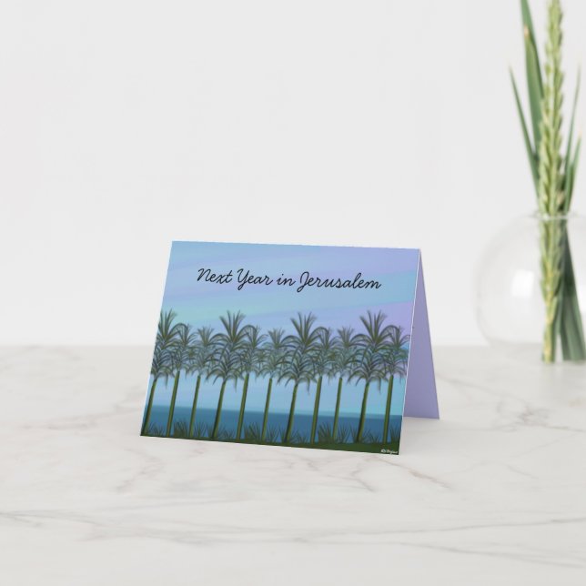 Cartão De Festividades Palm Trees Jewish New Year Card (Frente)