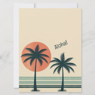 Cartão De Festividades Palmeiras tropicais retrô/vintage