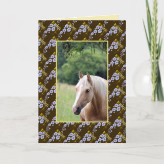 Cartão De Festividades Palomino horse on flower pattern blank inner