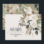 Cartão De Festividades Pampas eucalyptus moody moderno boho elegante<br><div class="desc">Pampas eucalipto moody moderno boho elegante tipografia moderna terracotta,  carta de Natal verde,  preto,  natural e sábio.</div>