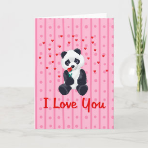 Cartão De Festividades Panda Bear Valentine