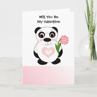 Cartão De Festividades Panda Bear Valentines Day