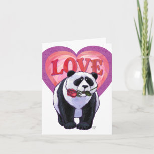 Cartão De Festividades Panda Bear Valentine's Day