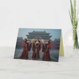Cartão De Festividades Panda Bear Witch Halloween Card