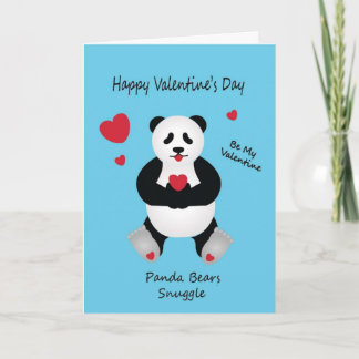 Cartão De Festividades Panda Bear's Valentine's Day Wish For Children