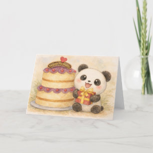 Cartão De Festividades Panda de aniversário