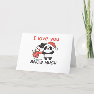 Cartão De Festividades Panda Eu Amo Você Muito Neve Boneco de Neve Trocad
