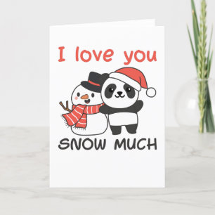 Cartão De Festividades Panda Eu Amo Você Muito Neve Boneco de Neve Trocad