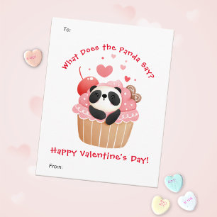Cartão De Festividades Panda Fofo em Cupcake Dia dos Namorados Personaliz