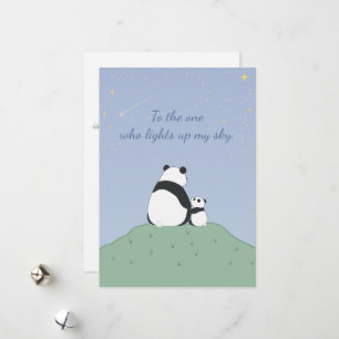 Cartão De Festividades Panda Fofo Sob as Estrelas