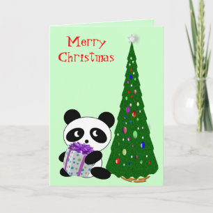 Cartão De Festividades Panda Natal