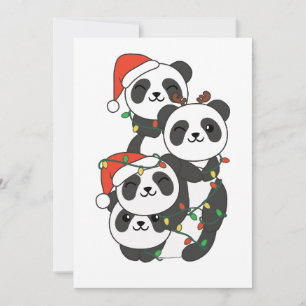 Cartão De Festividades Panda Natal Árvore de Natal Pandas