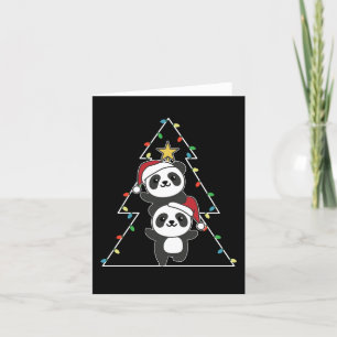 Cartão De Festividades Panda Natal Árvore de Natal Pandas