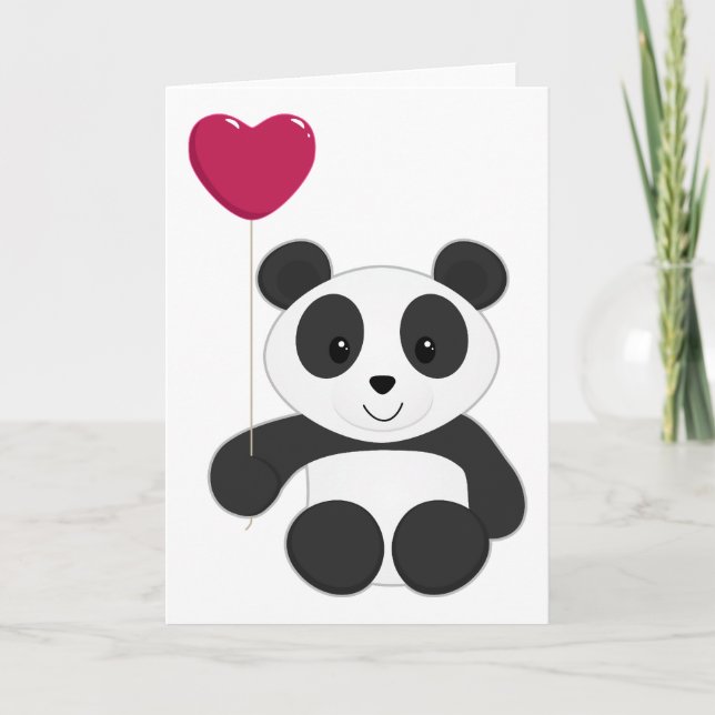 Cartão De Festividades Panda Valentine (Frente)