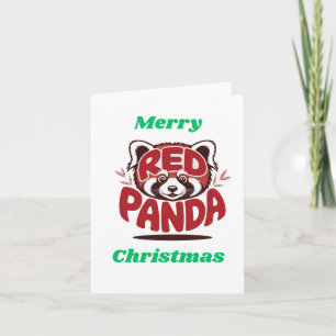 Cartão De Festividades Panda Vermelho Feliz Natal