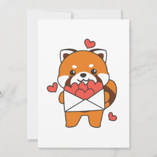Cartão De Festividades Panda Vermelho Para o Dia dos Namorados Animais Fo
