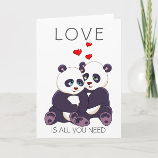 Cartão De Festividades Pandas bonitas