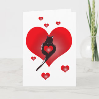 Cartão De Festividades Panther Heart Valentine Card