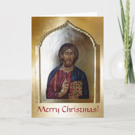 Cartão De Festividades Pantocrator do cristo - Ícone de Estilo Bizantino