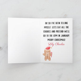Cartão De Festividades Pão de gengibre personalizado Feliz Natal Para Ami