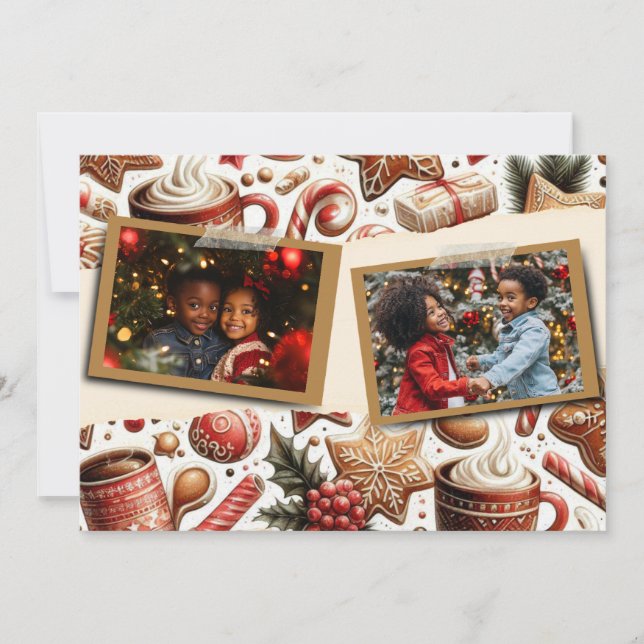 Cartão De Festividades Pão de Gingerpão Natal - Questão de Férias Planas (Frente)