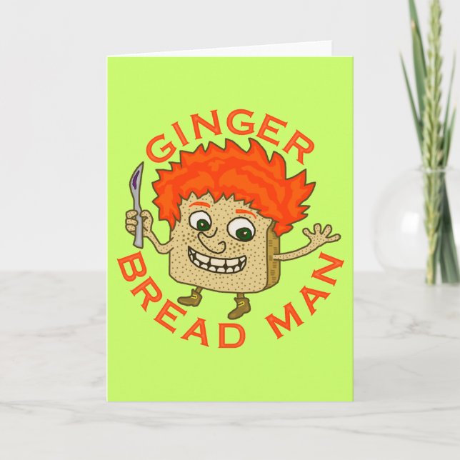 Cartão De Festividades Pão de Natal Engraçado Ginger (Frente)