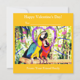 Cartão De Festividades Papagaios do Amor da Sala de Aula Funky para o Dia