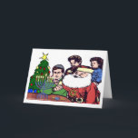 Cartão De Festividades Papai Noel Acendendo A Menorah - Natal Chanukah<br><div class="desc">Cartão De Saudação Chrismanukah feliz Com Papai Noel Na Frente Iluminando A Menorah</div>