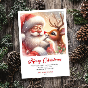 Cartão De Festividades Papai Noel Aconchegante E Saudação De Natal Quente