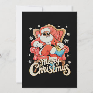 Cartão De Festividades Papai Noel Afro-Americano Negro Natal