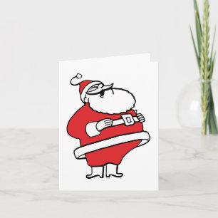 Cartão De Festividades Papai Noel Alegre Desenho Animado Fofo Rindo Ho Ho