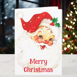 Cartão De Festividades Papai Noel Alegre Personalizar Nomes NO Cursivo