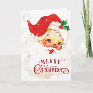 Cartão De Festividades Papai Noel Alegre Vintage Natal Mágico Personaliza
