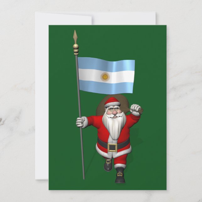 Cartão De Festividades Papai Noel, Alferes Da Argentina (Frente)