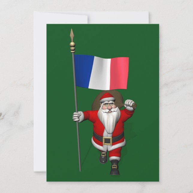 Cartão De Festividades Papai Noel, Alferes Da França (Frente)