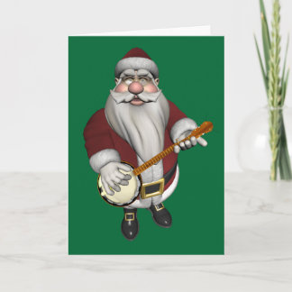 Cartão De Festividades Papai Noel Ama Seu Banjo
